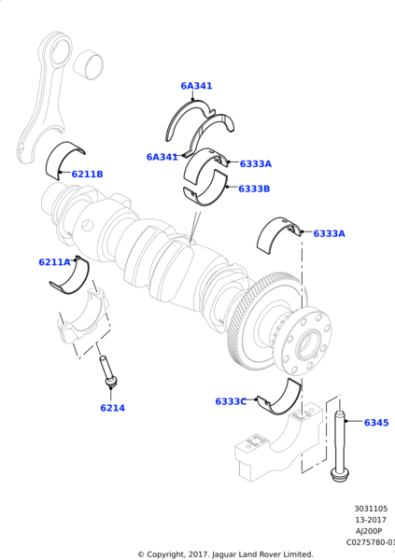 LR101801 - Land Rover Bearing - Crankshaft Main
