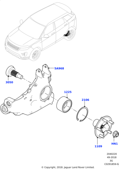 LR072110 - Land Rover Hub And Bearing - Wheel