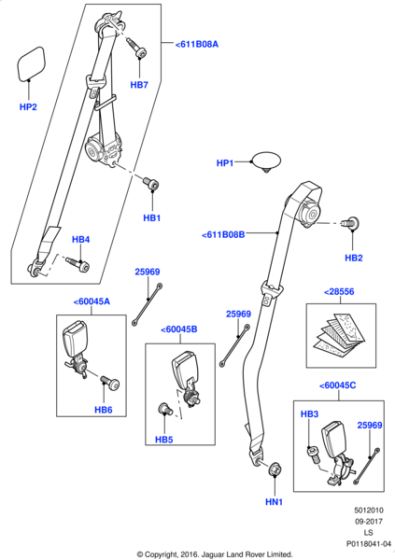 LR009309 - Land Rover Buckle - Seat Belt
