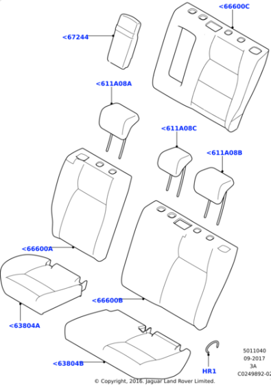 LR058934 - Land Rover Cover - Seat Back