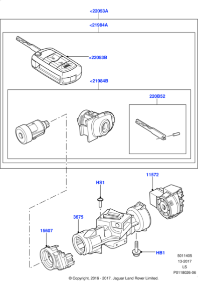 CWB500500SW - Land Rover Lockset - Complete Vehicle