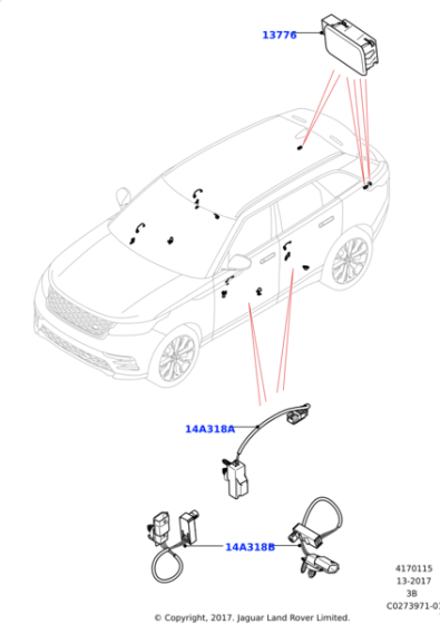 LR105718 - Land Rover WIRE - INTERIOR LIGHTING
