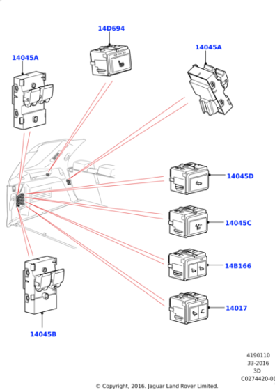 LR081327 - Land Rover Switch