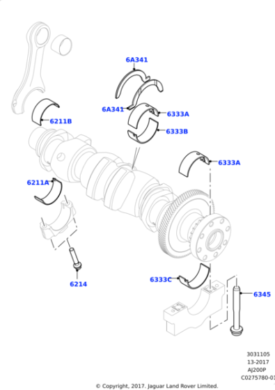 LR101797 - Land Rover Bearing - Crankshaft Main