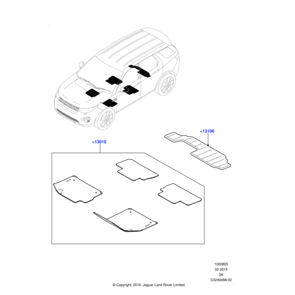 Rubber Floor Mats - RHD, Manual, 20MY onwards