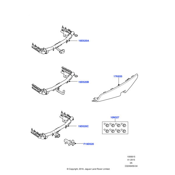 Towing System - Tow Hitch, NAS, 5 Seat/5+2 Seat without Spare Wheel, Pre 20MY