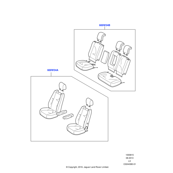 Waterproof Seat Covers - Almond, Rear, 5+2 Seating, Pre 18MY