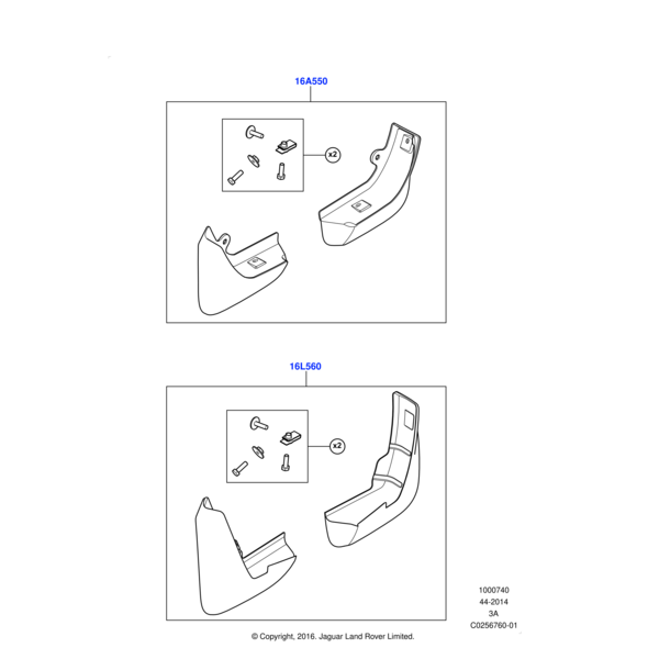 Mudflaps - Rear, R-Dynamic, 20MY onwards