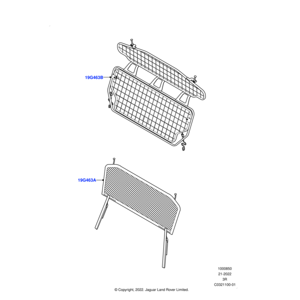 VPLXS0659 - Land Rover Loadspace Partition Net