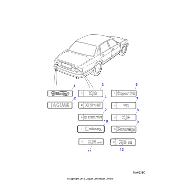 Badges And Motifs - Exterior Fittings And Sunroof - Xj 1995 - 1997