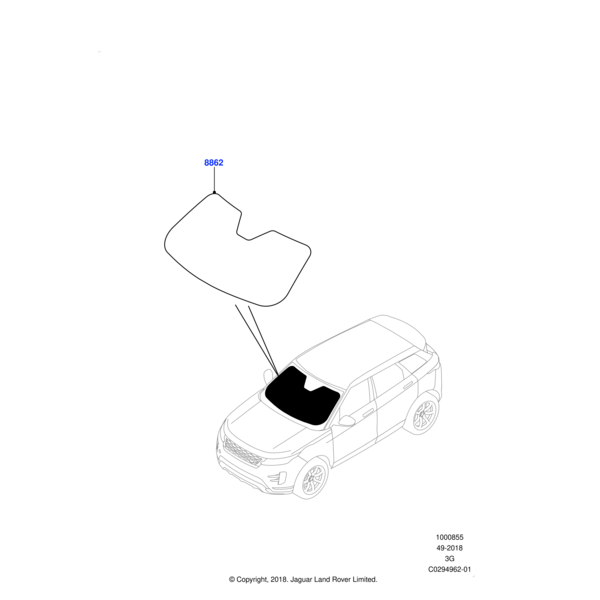 WINDSCREEN SUN SHIELD, 21MY ONWARDS