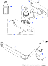 C2P17387 - Jaguar Power steering reservoir and cap