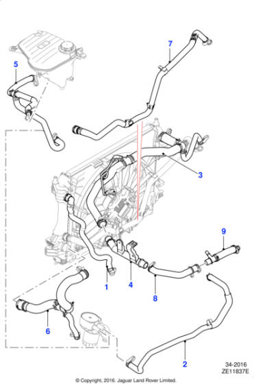 JDE35613 - Jaguar Water bypass hose