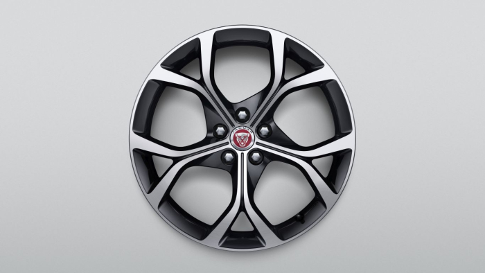 Alloy Wheel - 19" Style 5101, 5 split-spoke, Gloss Black Diamond Turned finish, Rear