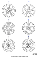 Alloy Wheel - 20" Style 5041, 5 split-spoke, Rear
