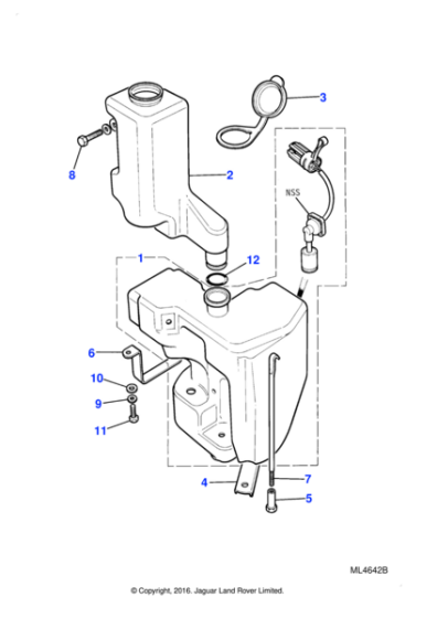 DBC2732 - Jaguar Reservoir support rod