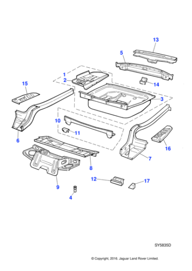 AXX1575 - Jaguar Petrol tank floor panel