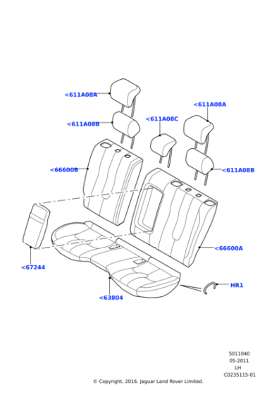 LR056543 - Land Rover Cover - Seat Back