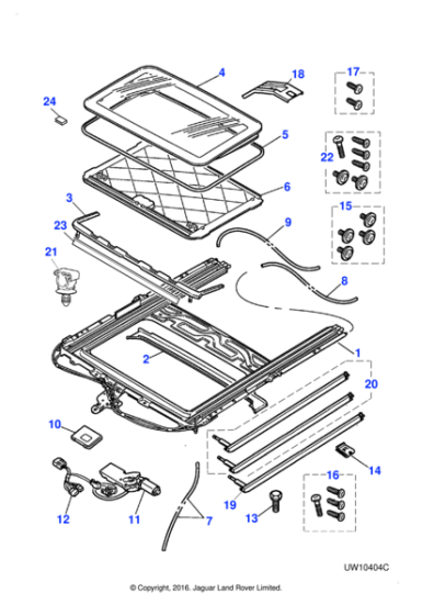 C2C39076 - Jaguar Sunroof opening mechanism