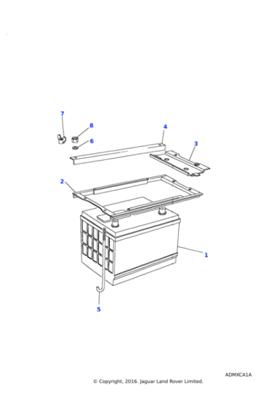 MUC7514 - Land Rover J bolt-fixing battery
