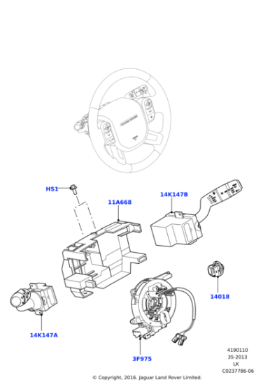 LR034961 - Land Rover Sensor - Steering Rotation