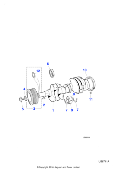 AJ84638 - Jaguar Bearing - Crankshaft Main