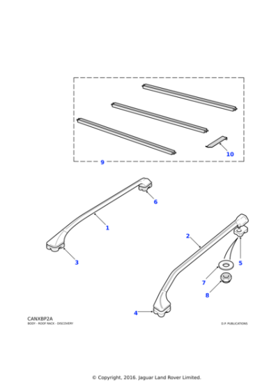CAJ100340 - Land Rover Gasket-roof rack side rail rear