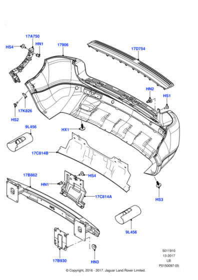 LR025844 - Land Rover Bumper - Rear