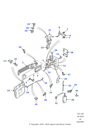 FQJ500240 - Land Rover Latch-front door