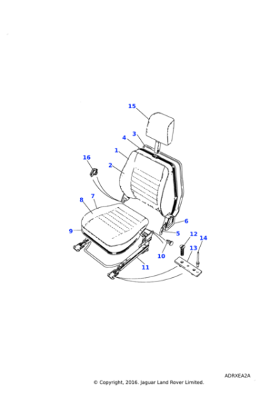 MUC8754 - Land Rover Knob-front seat tip lever