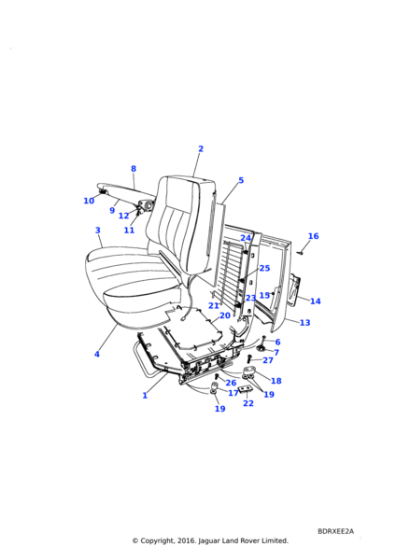 BTR8173SMK - Land Rover Armrest assembly-front seat