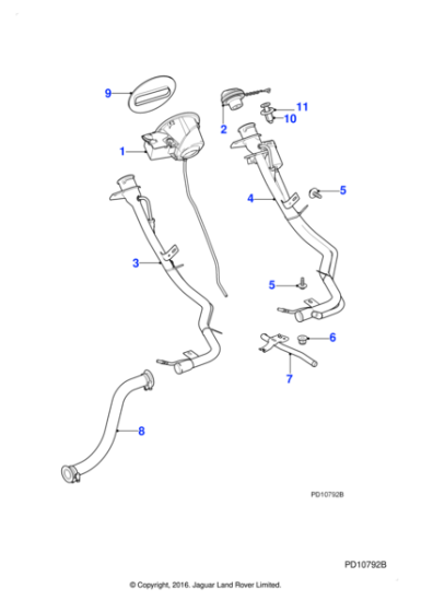 C2P17813 - Jaguar Fuel filler pipe