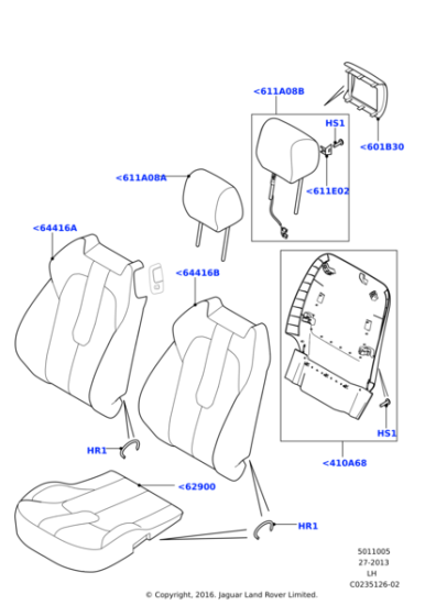 LR026564 - Land Rover Cover - Front Seat Cushion