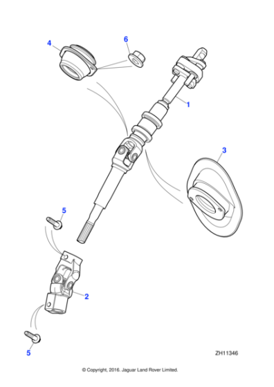 C2Z31379 - Jaguar Steering column shaft/swing link