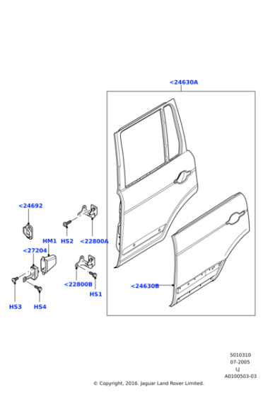 BFA760400 - Land Rover Door - Rear