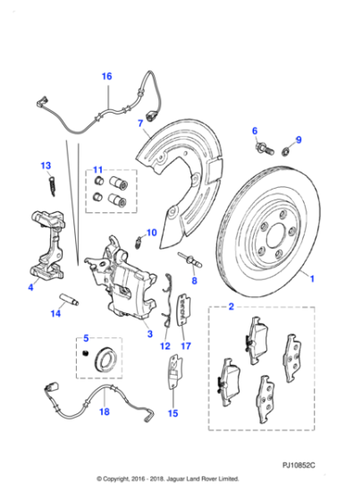 C2D60655 - Jaguar Brake Pad Axle Set