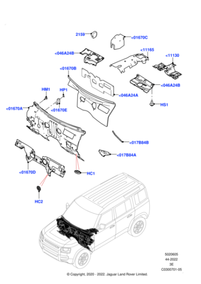 LR129140 - Land Rover Insulator - Instrument Panel
