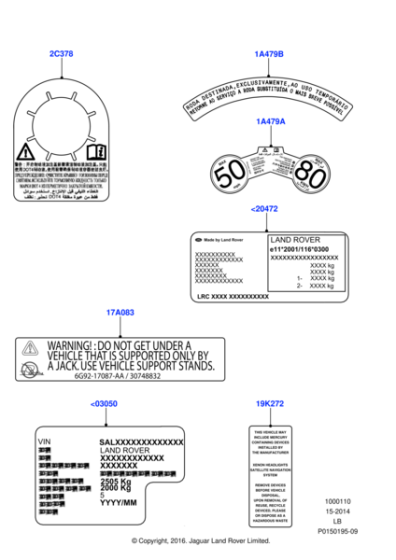 LR066468 - Land Rover Label - Brake Fluid Reservoir