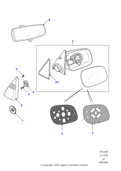 CRD101151 - Land Rover Glass assembly-mirror