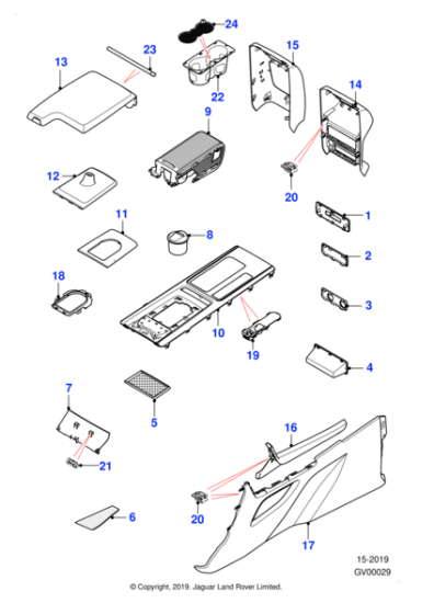 T2H48664QKY - Jaguar Armrest lid