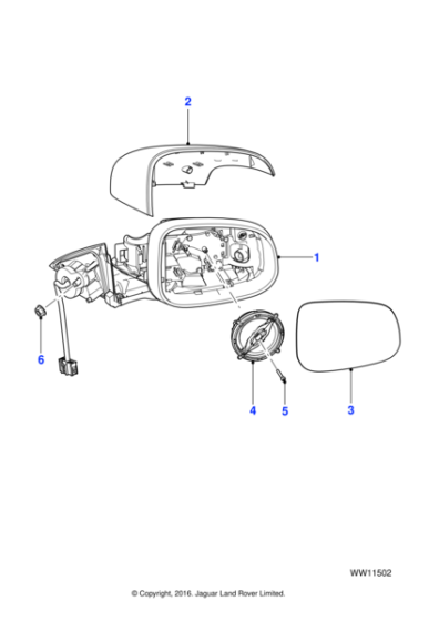 C2C37094 - Jaguar Glass - Door Mirror