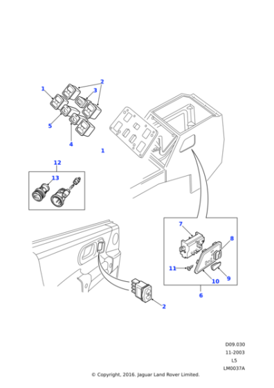 HSD500030PUY - Land Rover Cap-front seat recliner