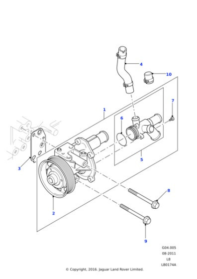 LR004389 - Land Rover Gasket - Water Pump
