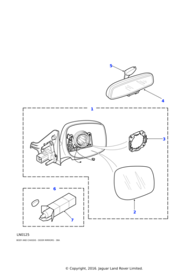 BTR8005 - Land Rover Mirror assembly-exterior