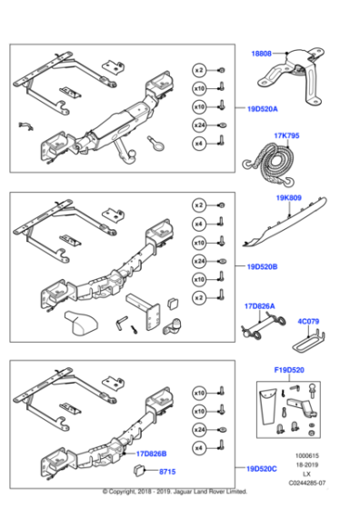 Bumper Fitting Kit - Gloss Black - Electrically Deployable Tow Bar