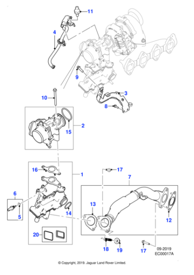 JDE38249 - Jaguar EGR valve and throttle assembly