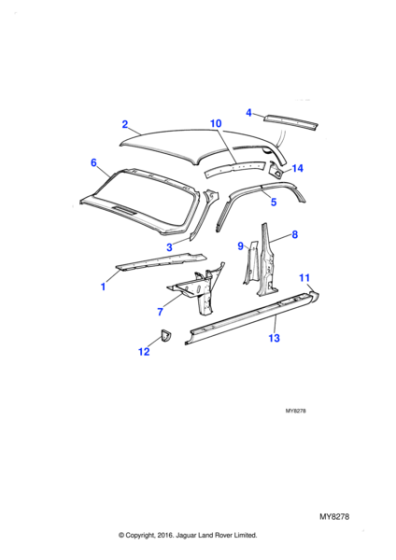 12415 - Jaguar A-post panel