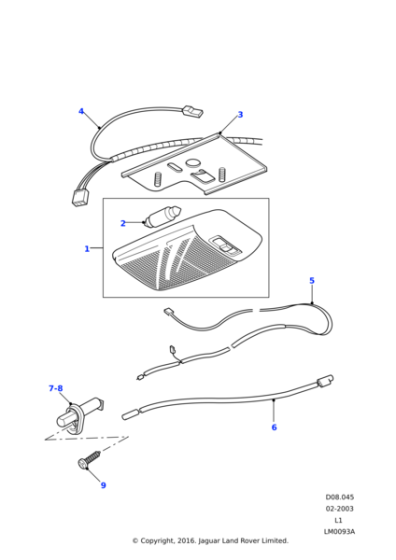 LR016285 - Land Rover Harness interior light