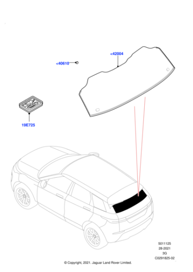 LR135654 - Land Rover Glass - Back Window