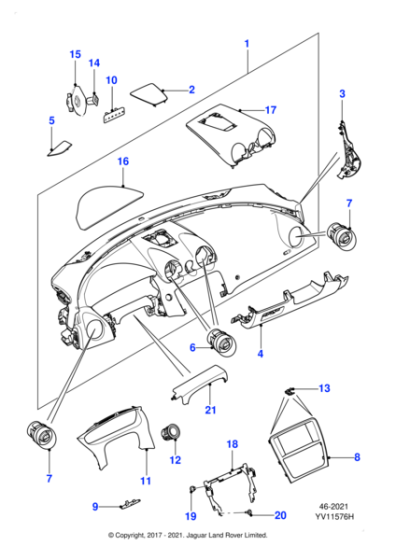 C2D1799CJB - Jaguar Facia end panel